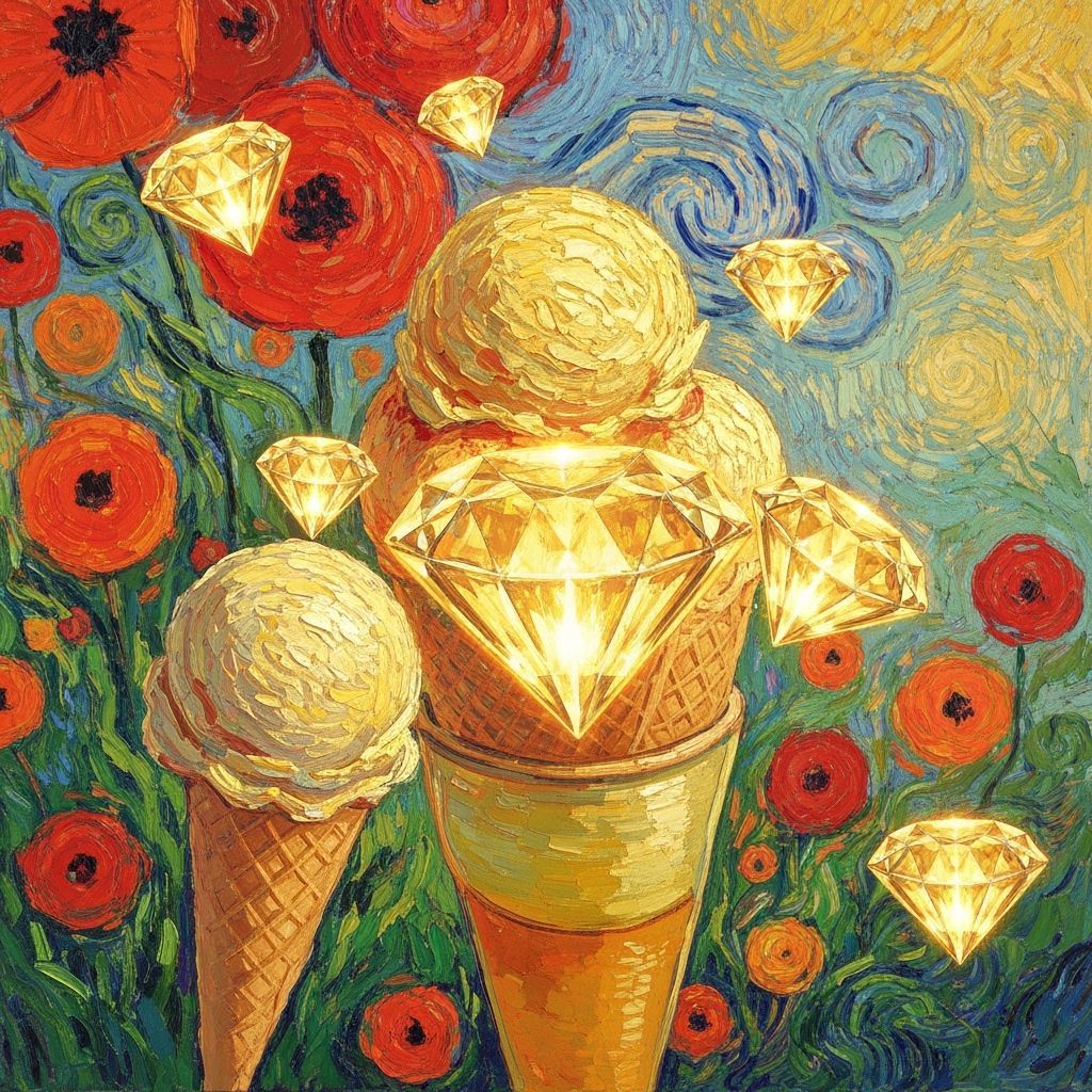 Diamond Ice Cream in Pastel Rabbit Bowl