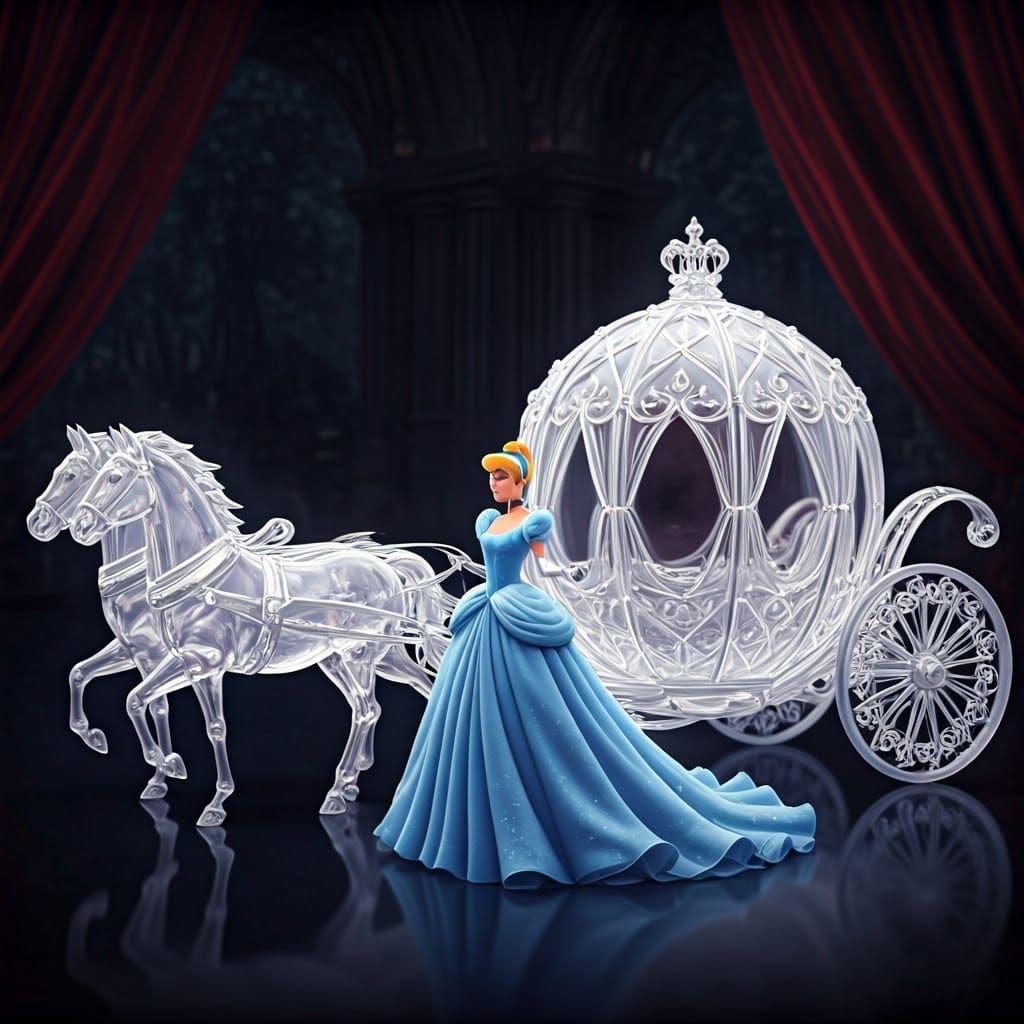 Cinderella and glass carriage