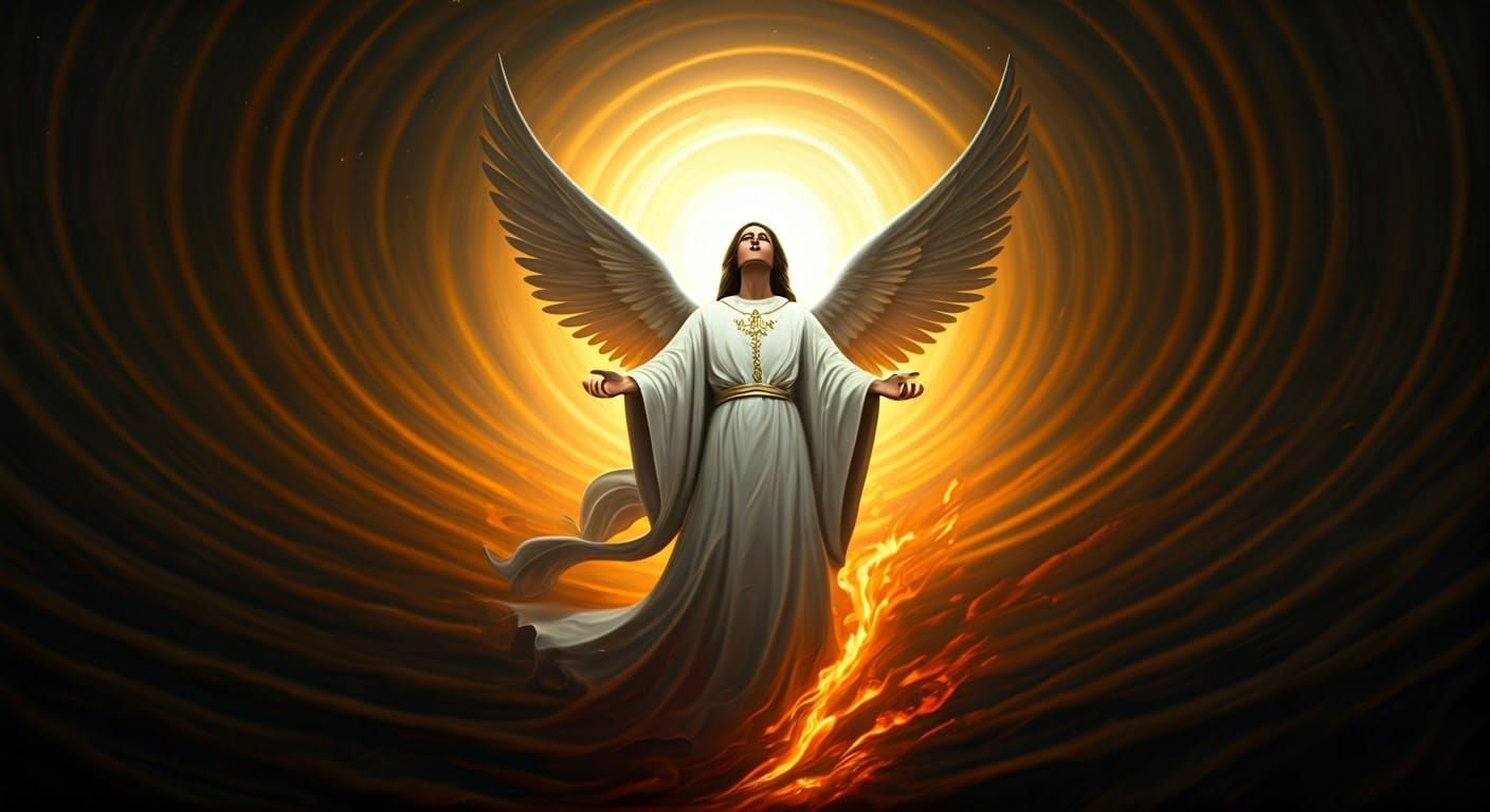 Angels of Holy Fire in Baroque Sci-Fi Style