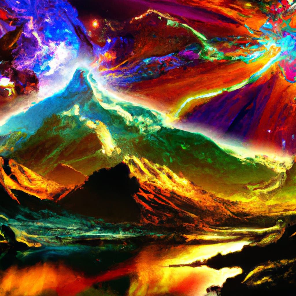 Ethereal Hands Cradle Mount Baker Under Vibrant Northern Lig...