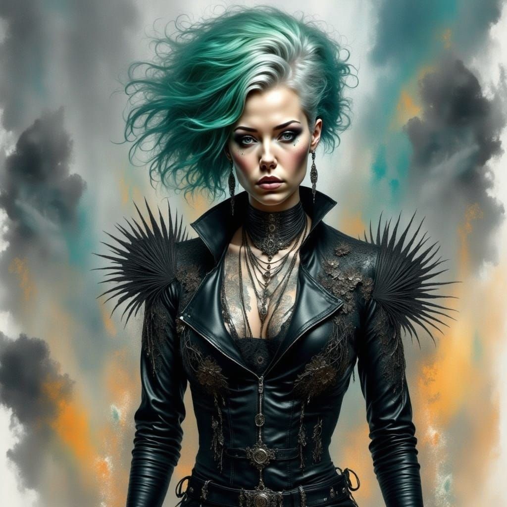 Silver Rainbow Portrait of a Goth Woman