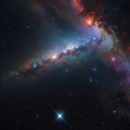 Child's Astronaut Drawing Over Nebula Oil Painting