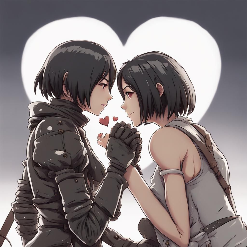 Anime Girls Send Kisses in Manga Style