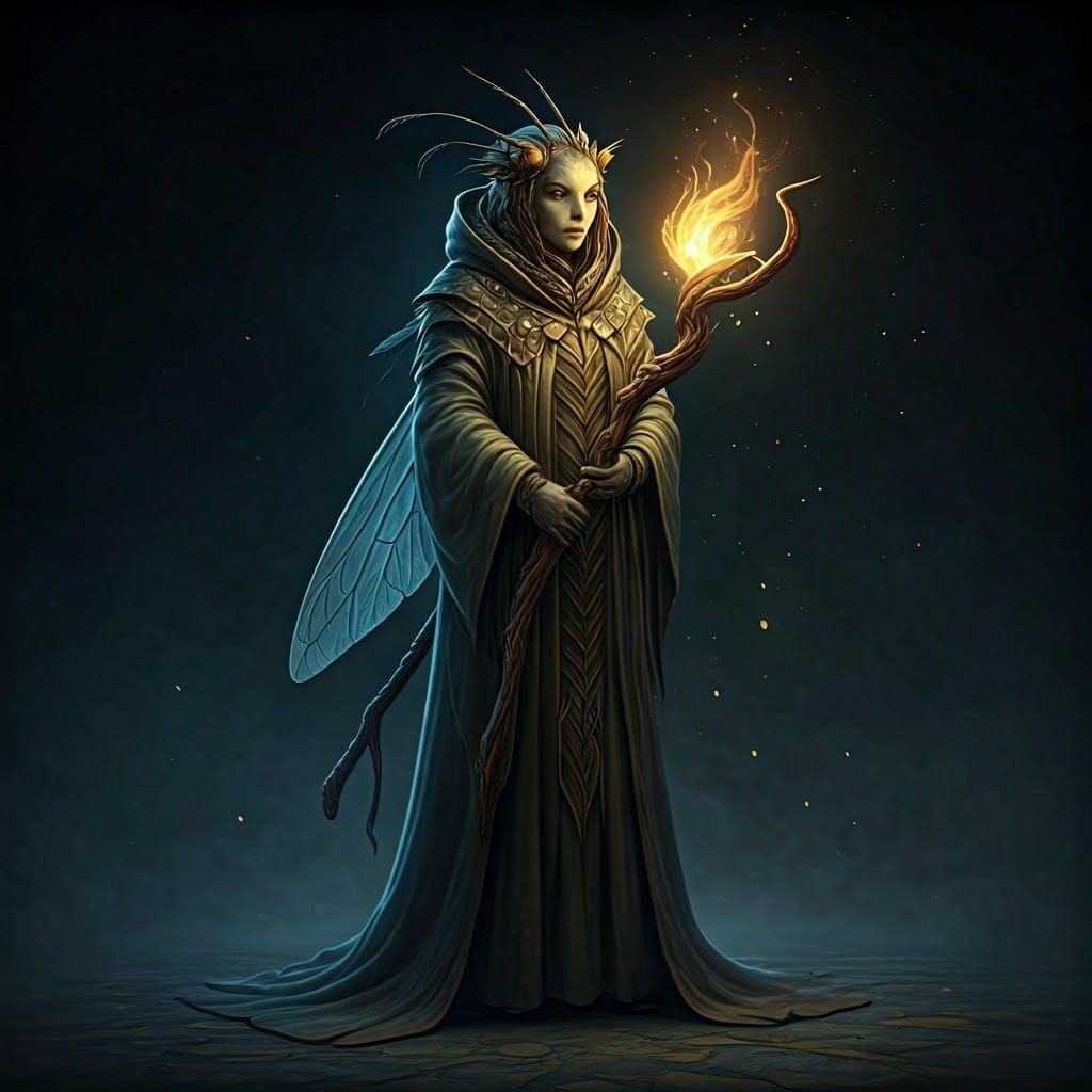 Insectoid Feywild Fantasy Staff