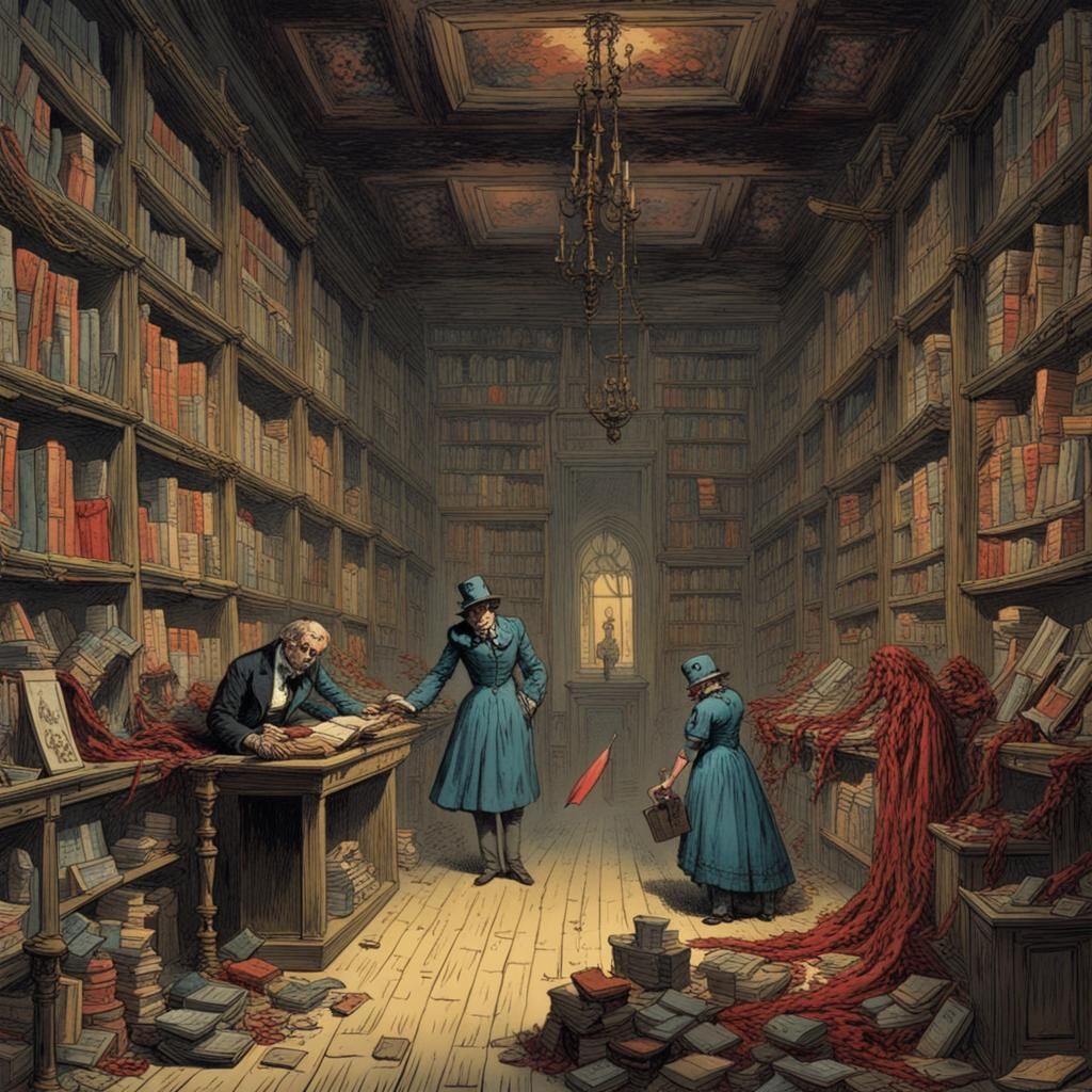 Creepy best-seller at the evil bookstore. Gaudy and colorful