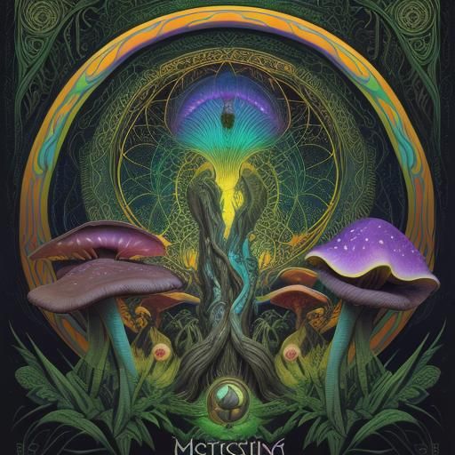 Terence McKenna Psychedelic Poster Art Nouveau Op-Art