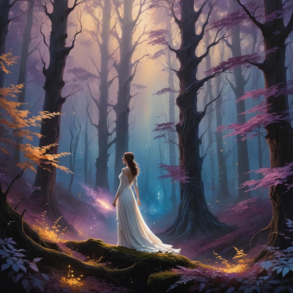 Mystical Forest Figure in Fantasy Concept Art