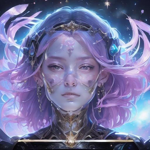 Ethereal Child Portrait in Light Pink and Amber