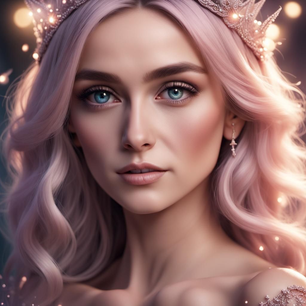 A beautiful Pink Haired Woman.