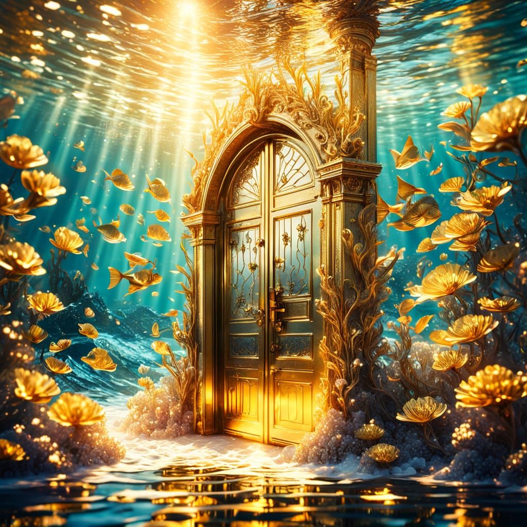 Surreal Golden Door Underwater in Macro Photography