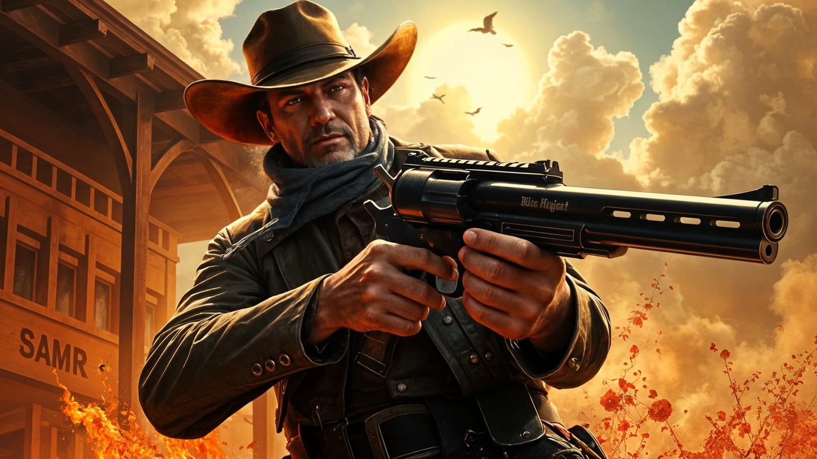 Gritty Outlaw Portrait in Triadic Colors