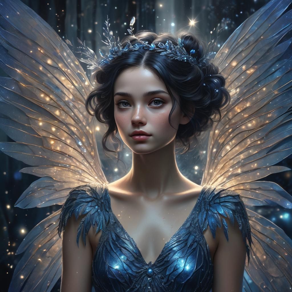 Dark Fantasy Fairy Portrait in Oil Painting Style