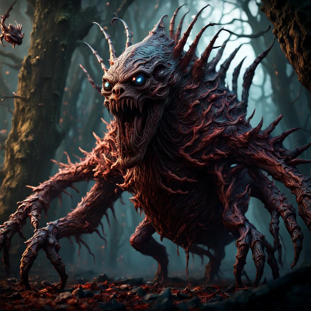 Terrifying Creature Concept Art in Detailed Matte Painting