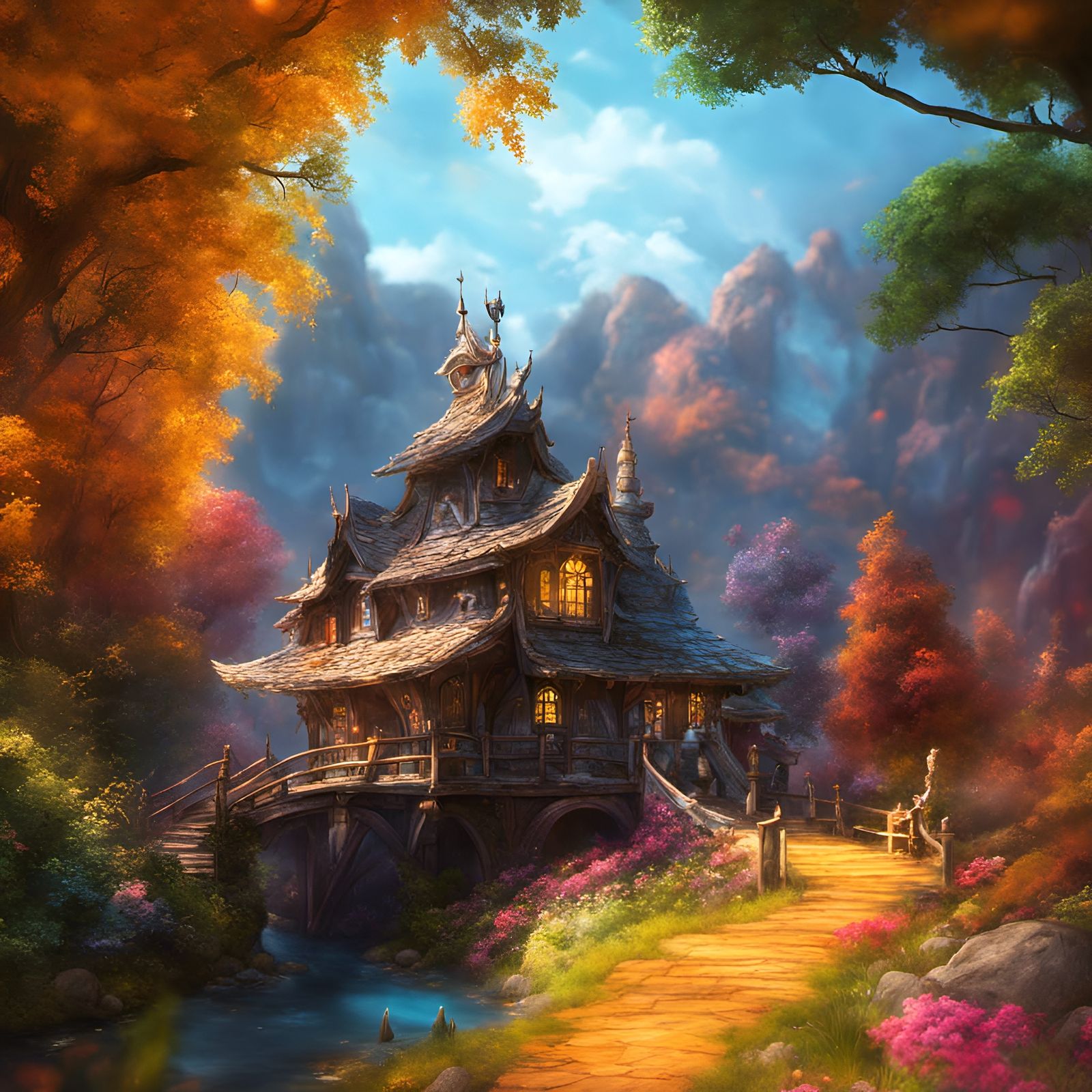 Beautiful fantasy faerie house
