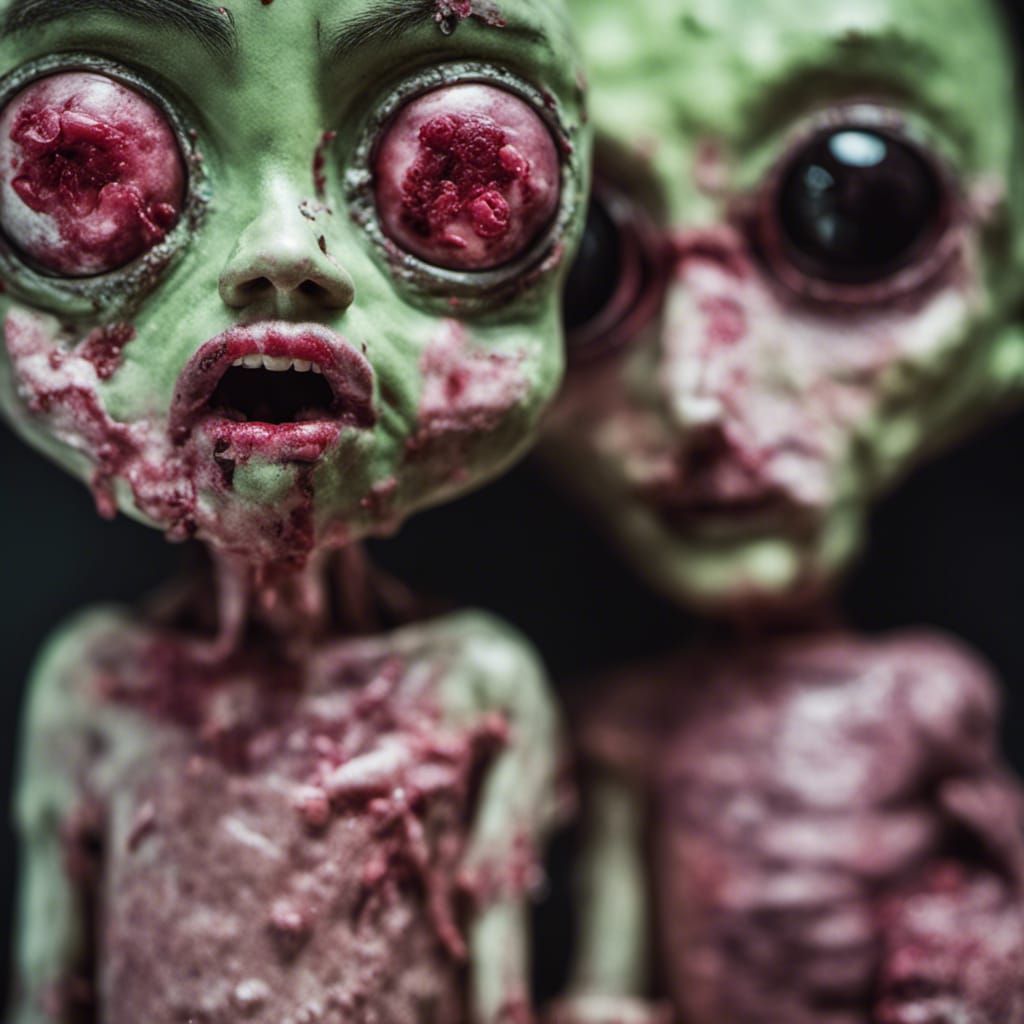 Invader Zim and Gir in a Meat Shower