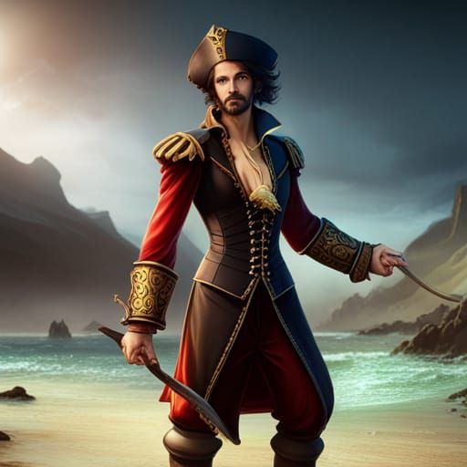 Captain Hook Dons a Corset: Detailed Digital Painting