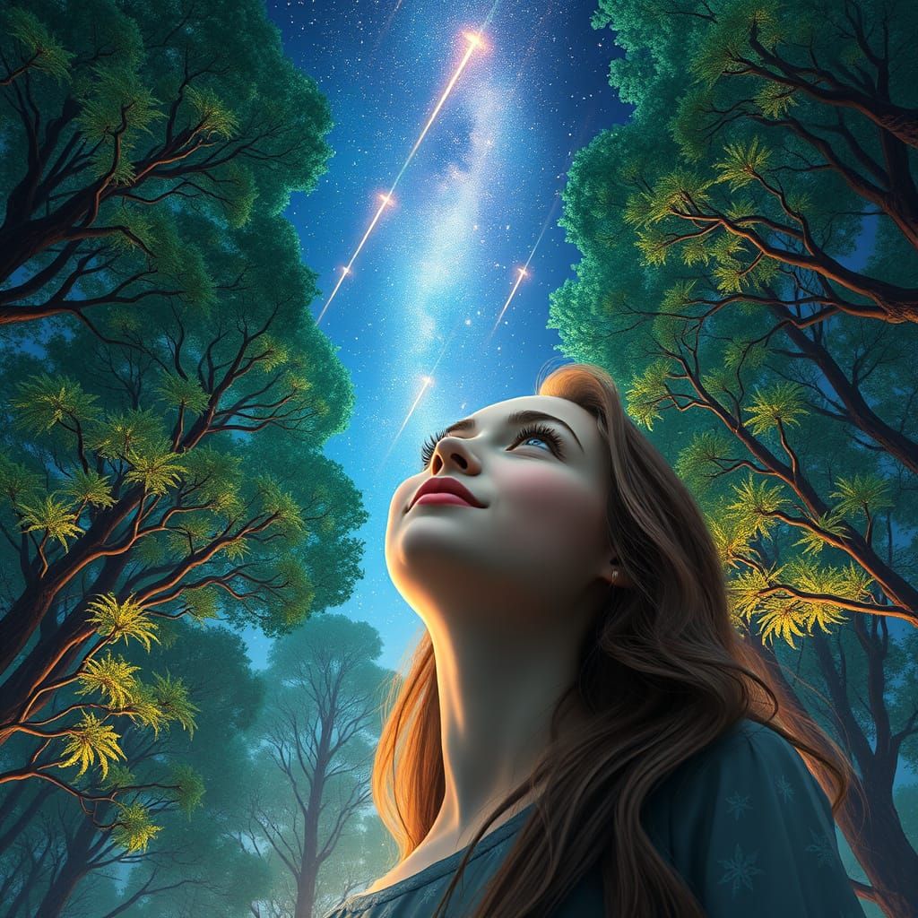 Celestial Dreamer in an Enchanted Forest