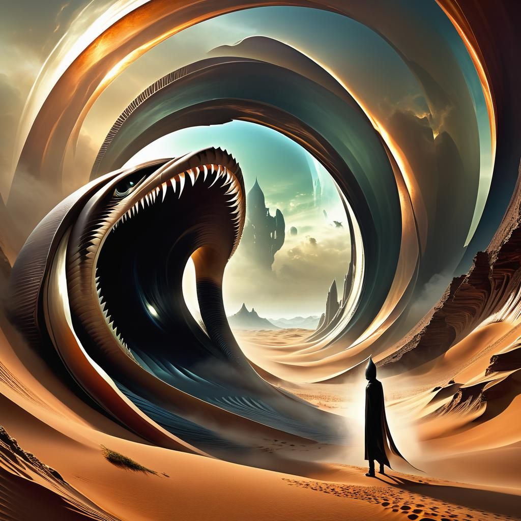 Sandworm Emerges Through Portal: Crystalline Cubism