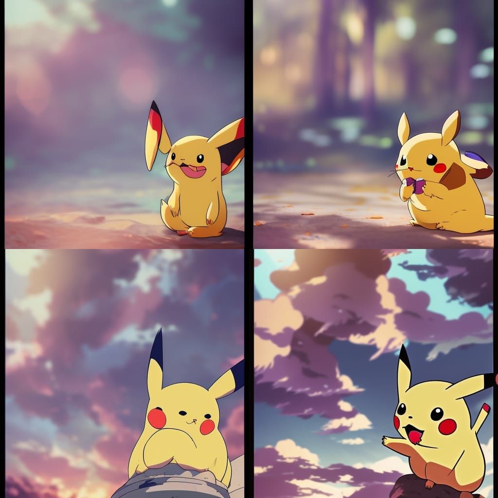 Pikachu in Ghibli Style, Anime Key Visual