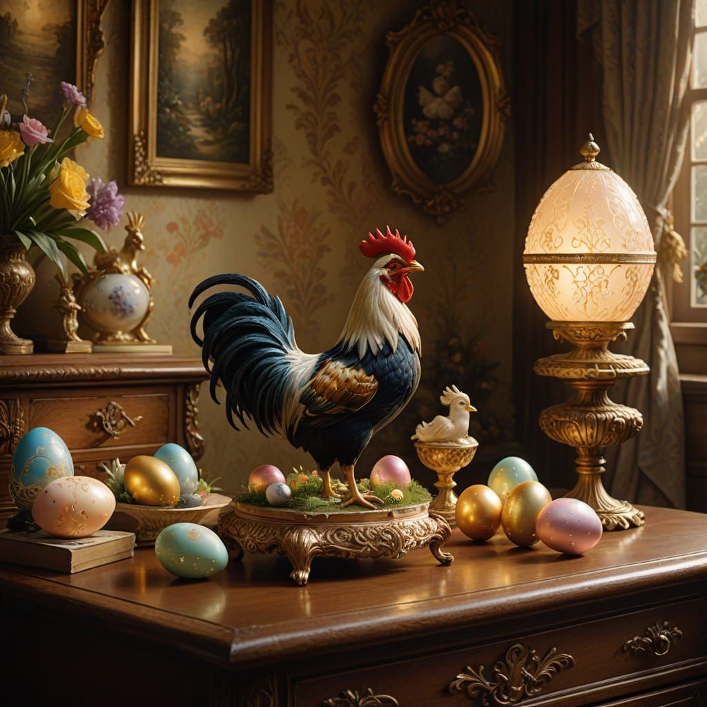 Golden Easter Egg in Whimsical Morning Light