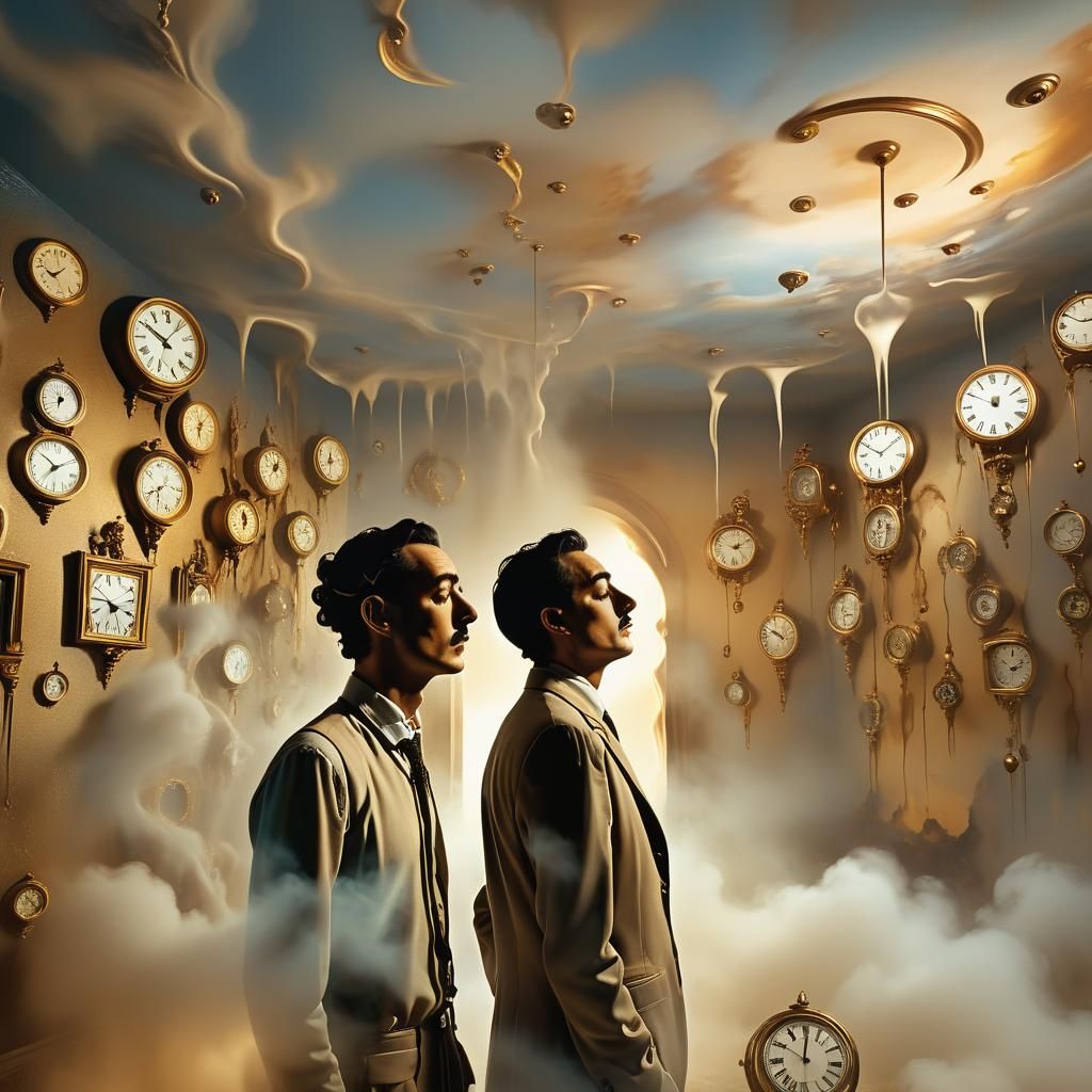 Surreal Meltdown: Dreamlike Scene Inspired by Oil Painting