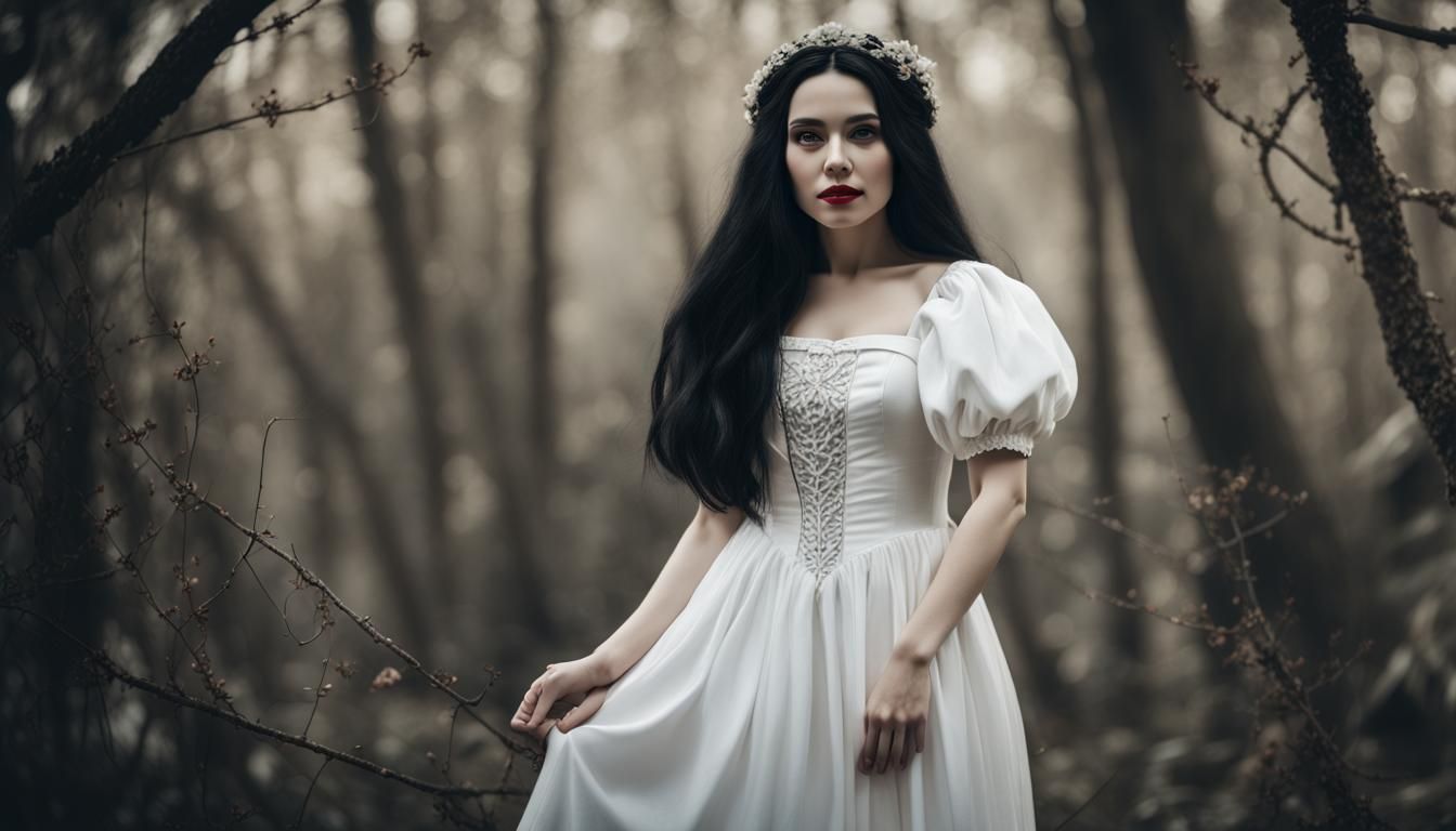 Snow White and Dwarfs in Realistic Photo