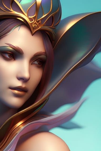 Dancing Naiad Portrait in Hyperdetailed Digital Art Style