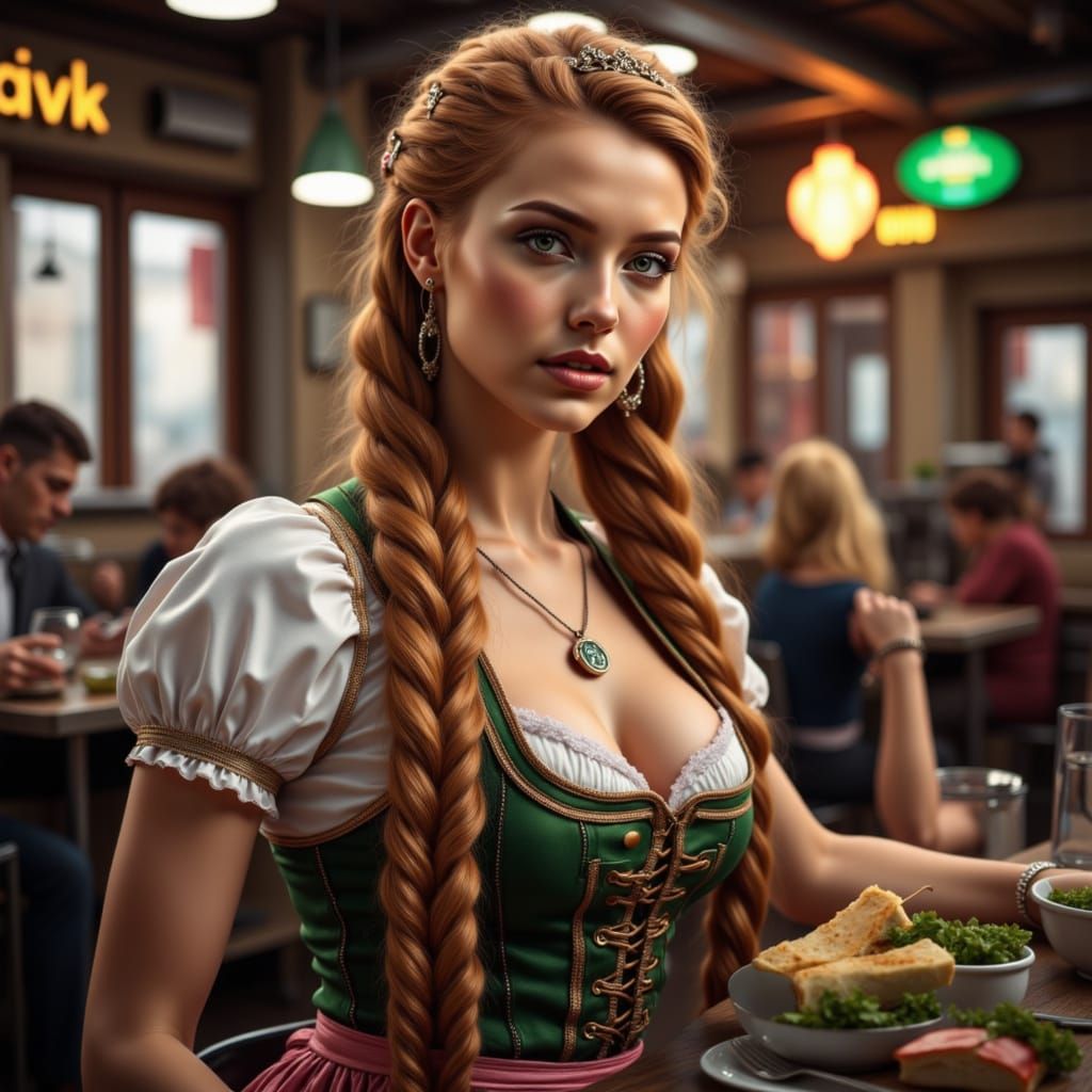 Two Young Women in German Neighborhood