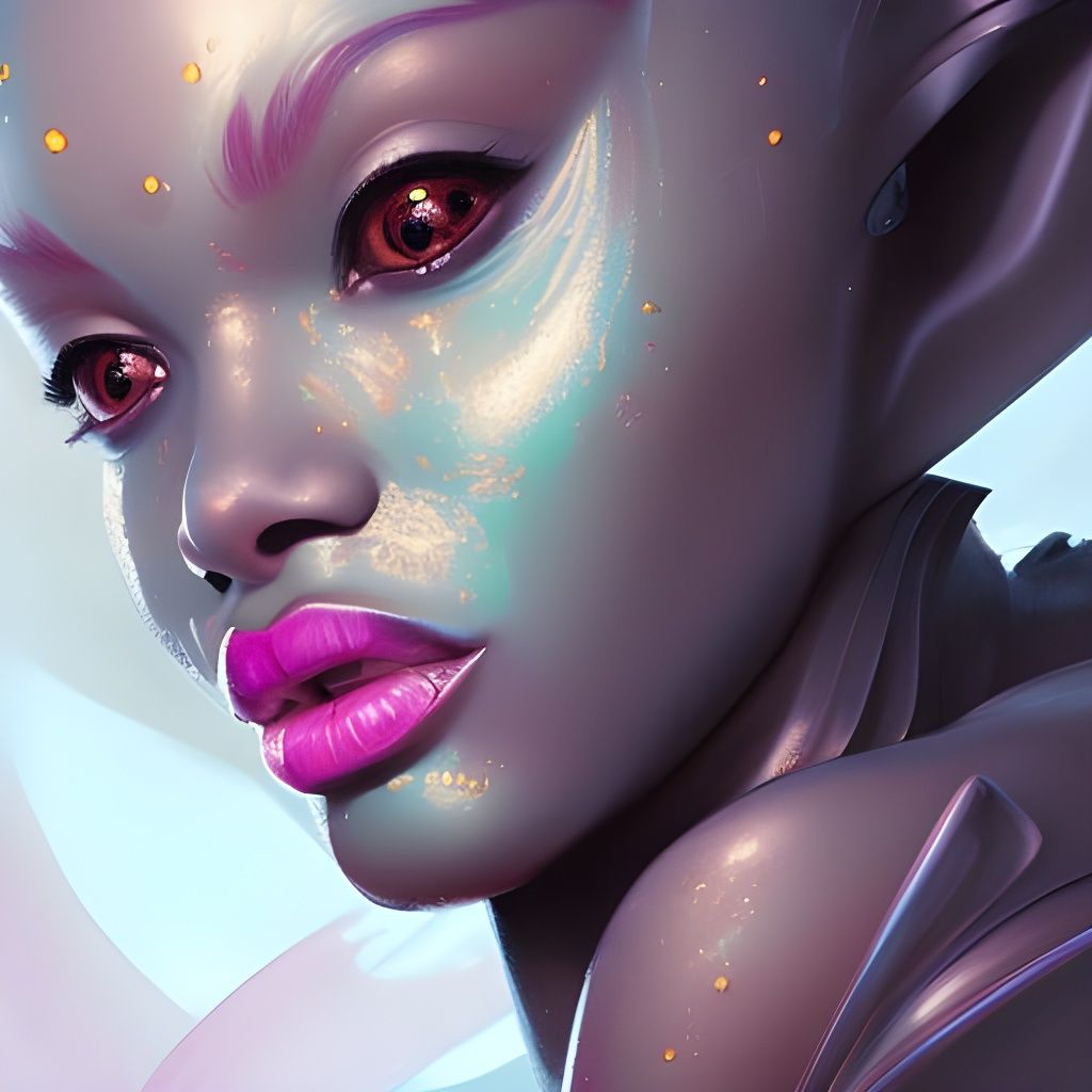 Hyperdetailed Portrait of a Black Alien Barbie