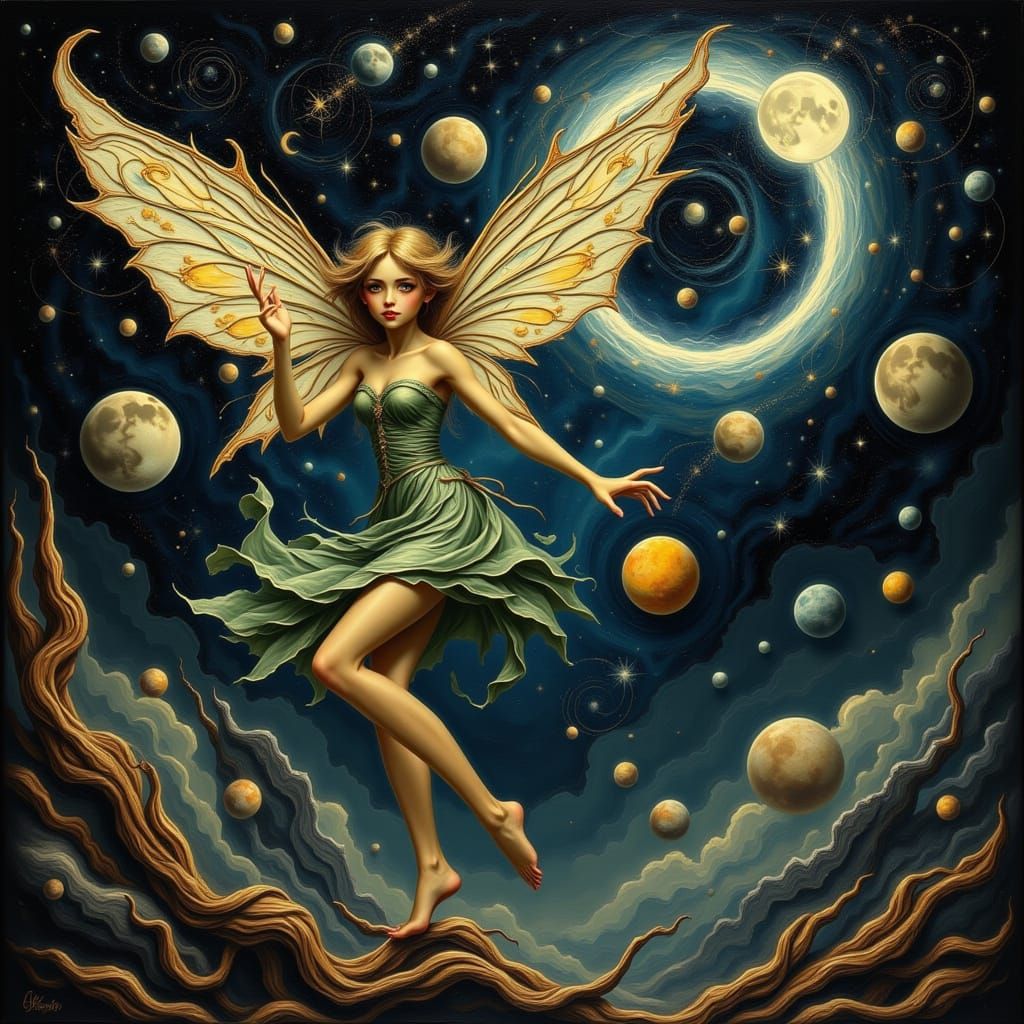 Gravitational Nexus Fairy in Cosmic Ballet Style