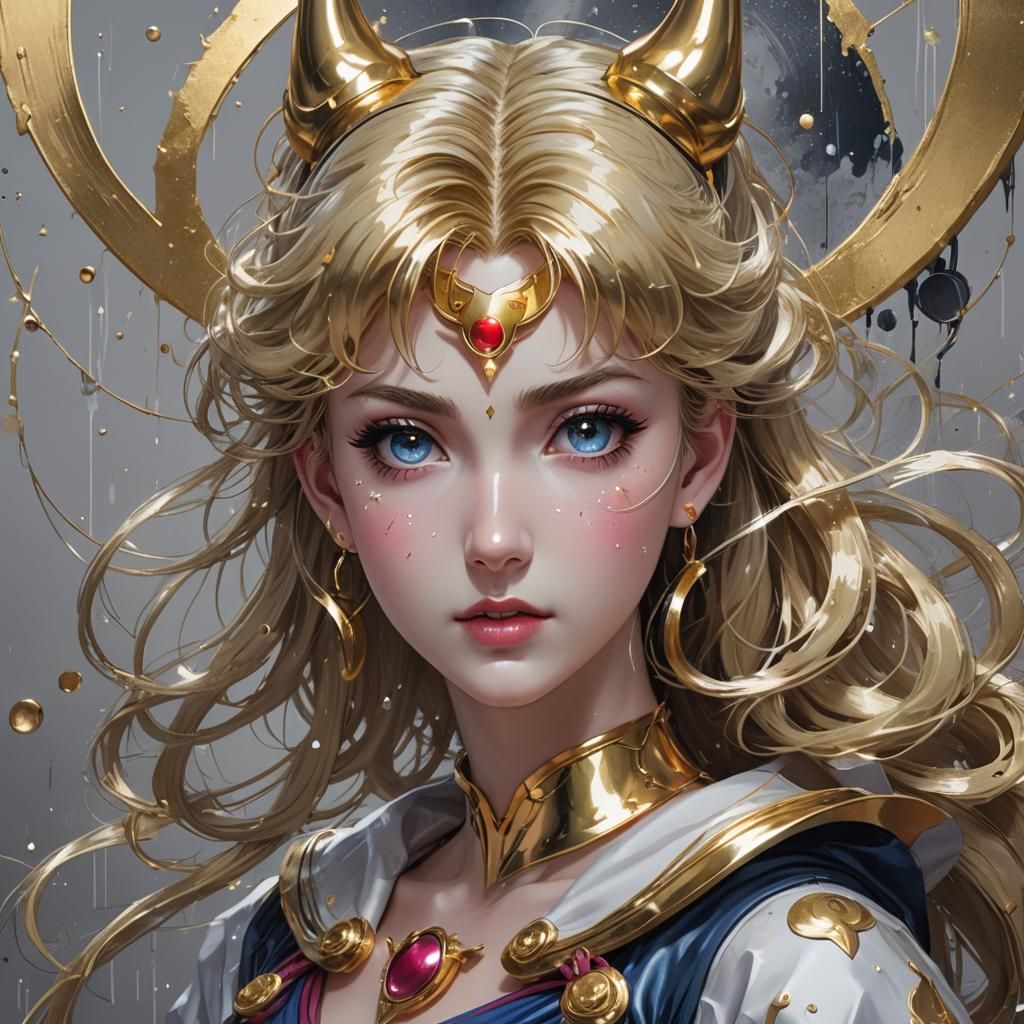 Radiant Sailor Moon Digital Painting in Ethereal Style