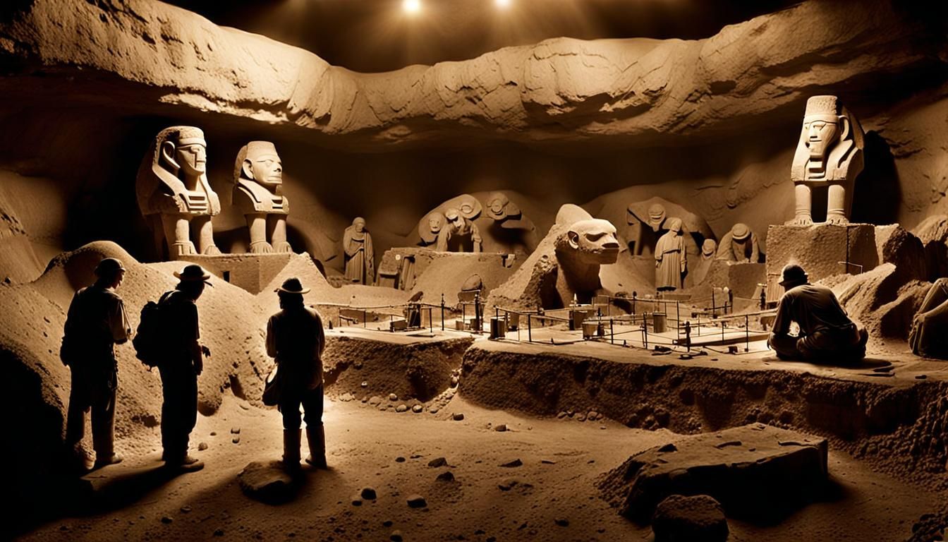 Archaeologists Discover Ancient City in Sepia Photograph