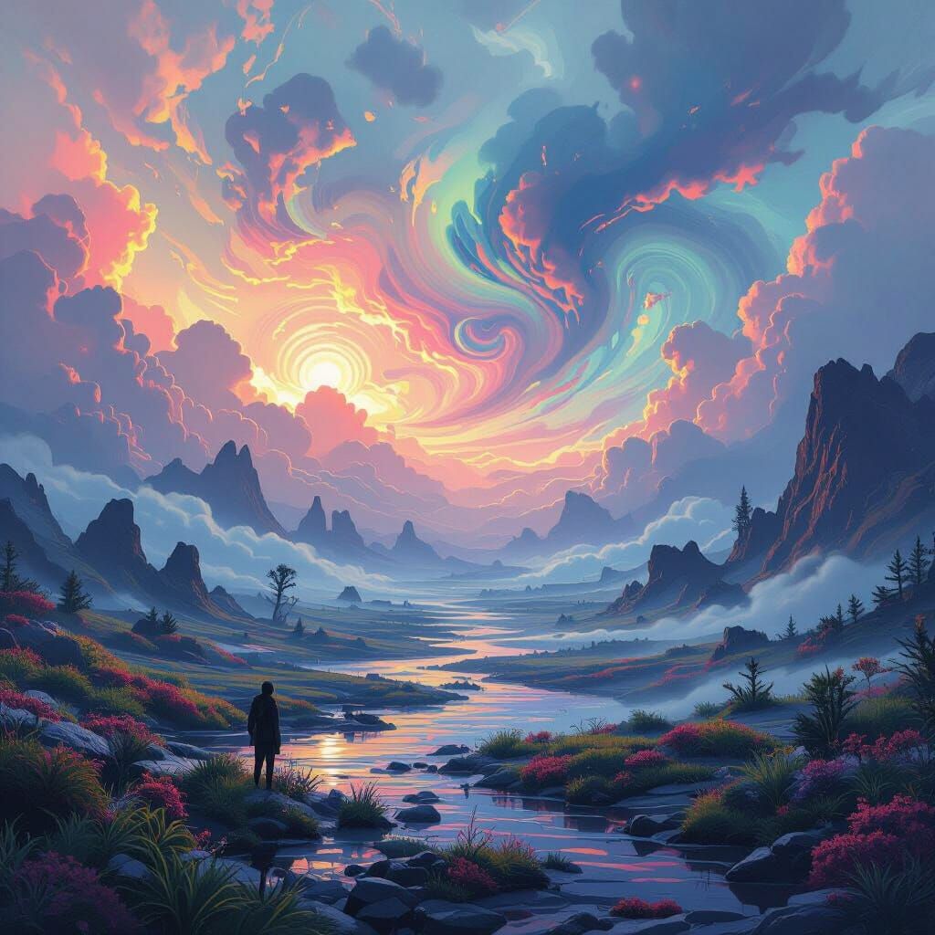 Dreamlike Scene in Surreal Futuristic Style