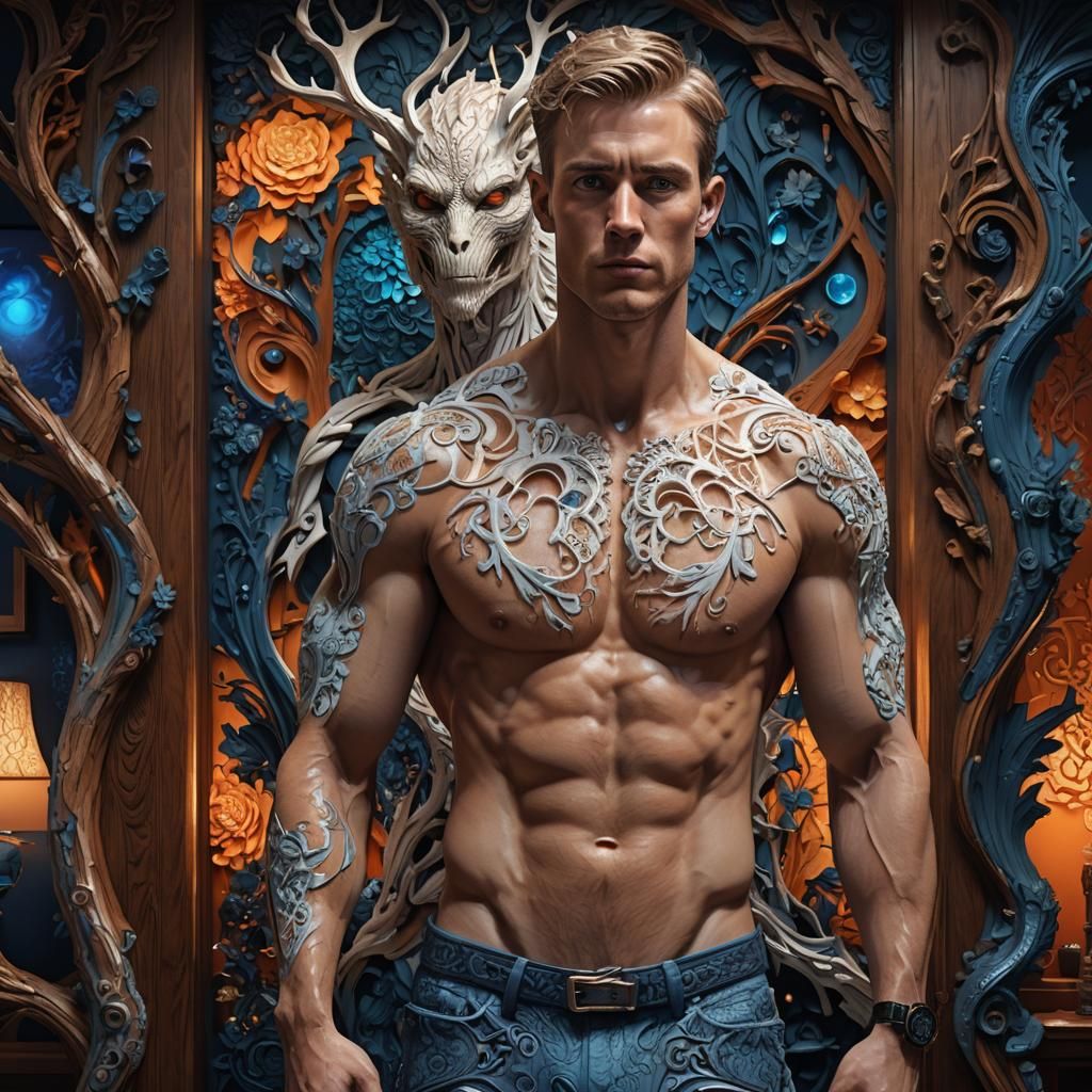 Dark Fantasy Living Room in Hyper-Realistic Digital Art