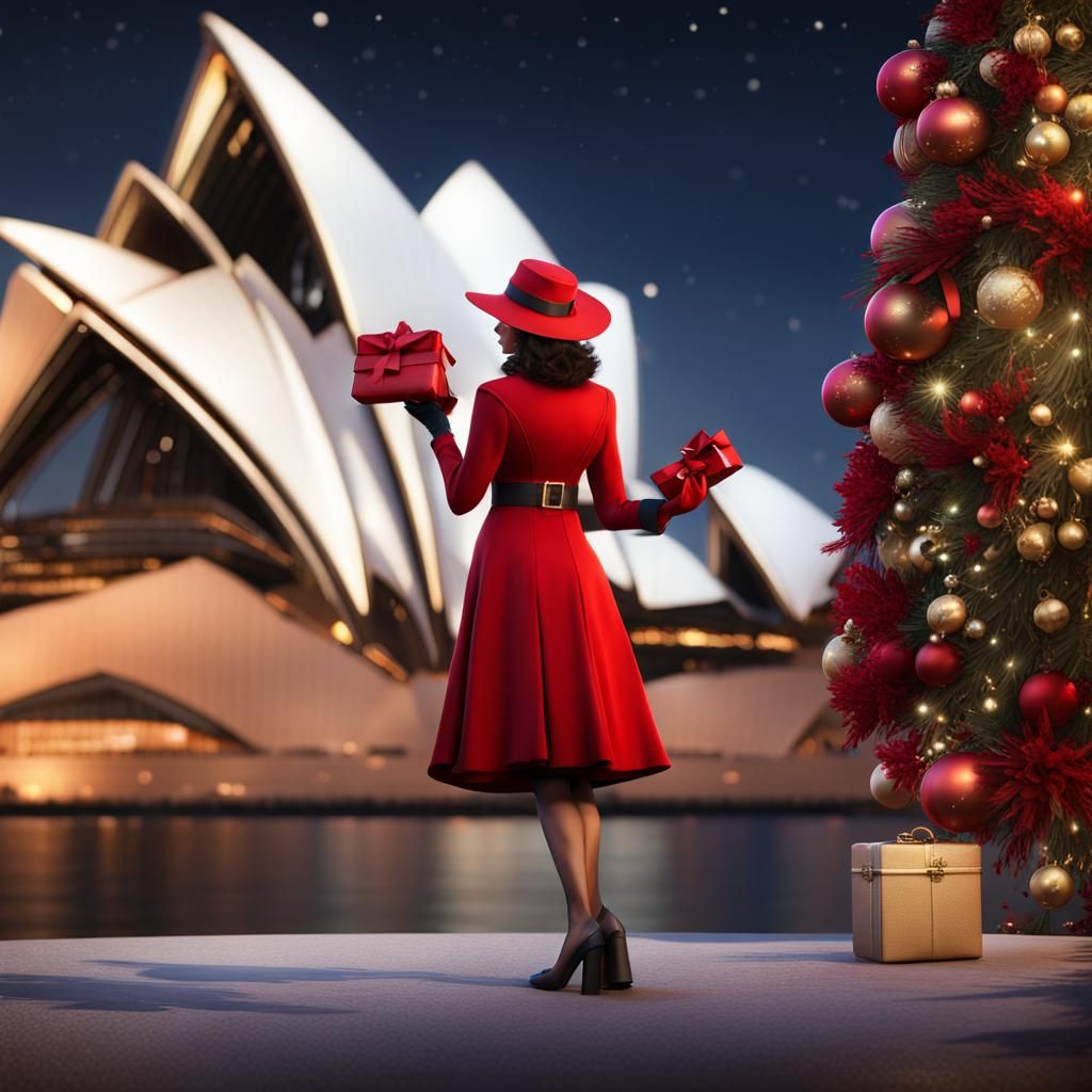 Carmen Sandiego Celebrates Christmas at Sydney Opera House