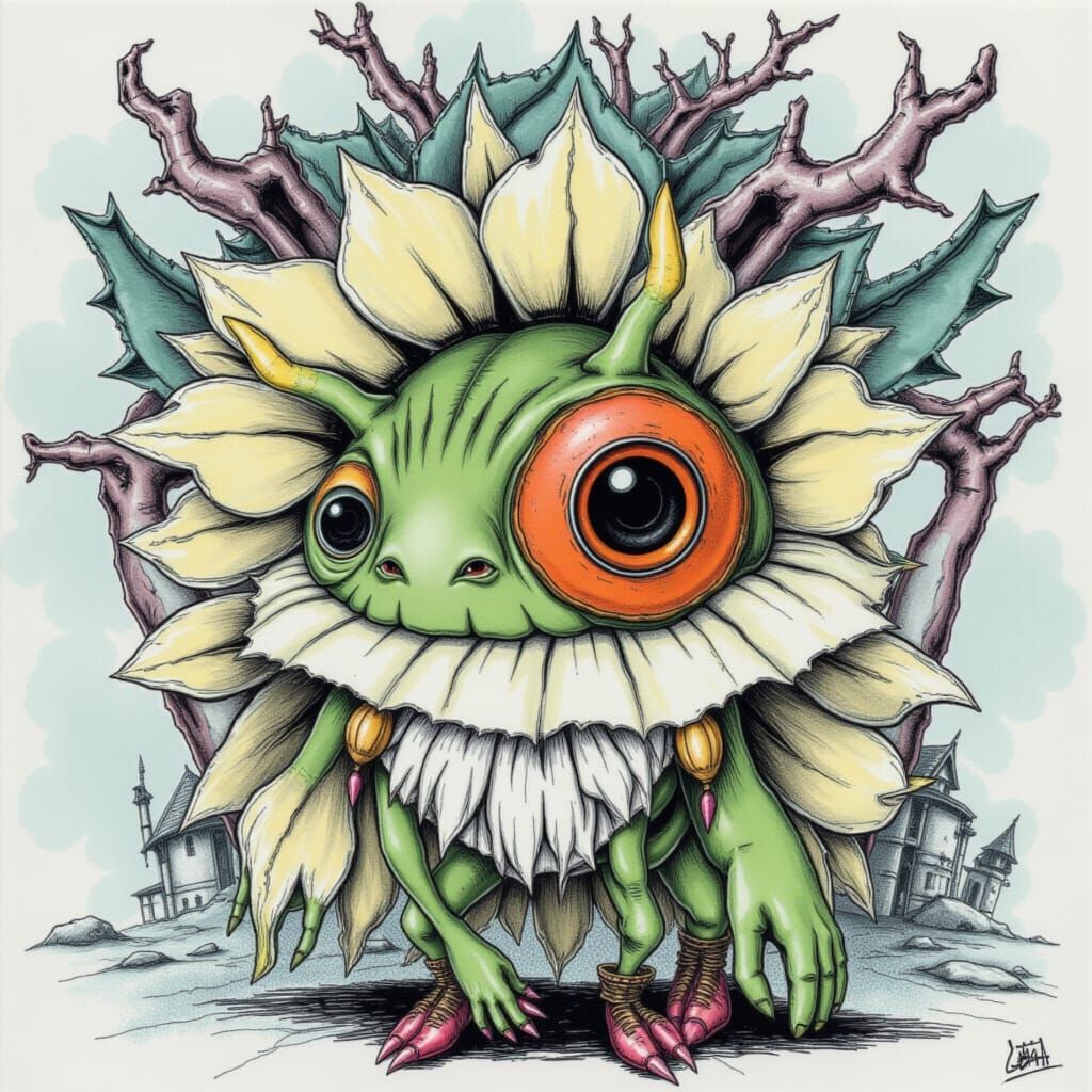 <lora:GN RetroAlienPets:1.0> <lora:MH Floralings:1.0> <lora:...