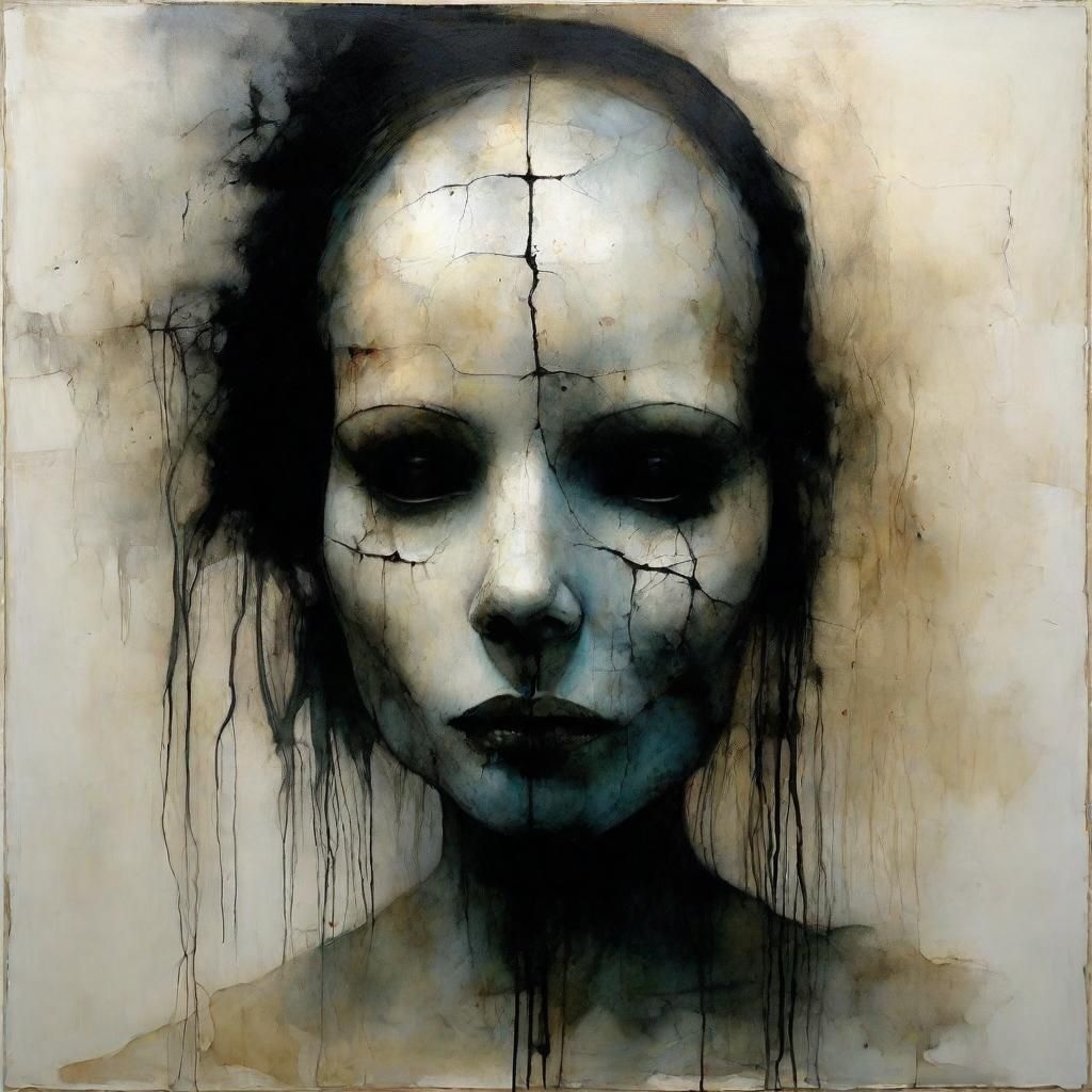 Girl in Death Mask Inspired by Eric Lacombe
