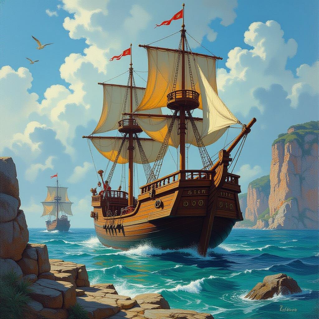 Atlantis Cityscape: An Oil Painting