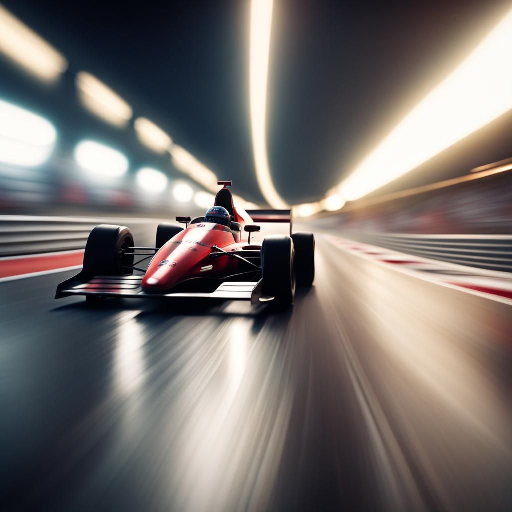 Grand Prix Racers Speeding: Hyperrealistic Trackside View