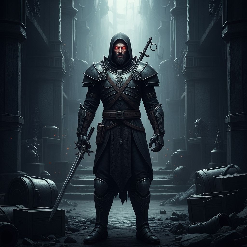 Intricate Grimdark Scene in Hyperrealistic Style