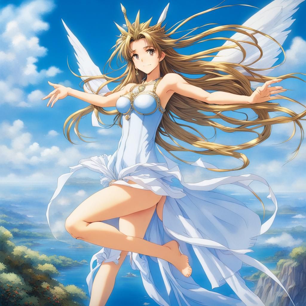 Belldandy Goddess in Ethereal Anime Style
