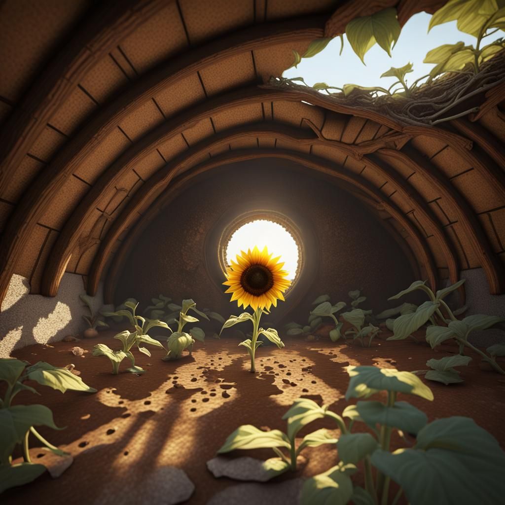 Badger Burrow with Sunflower, 3D Game Cinematic