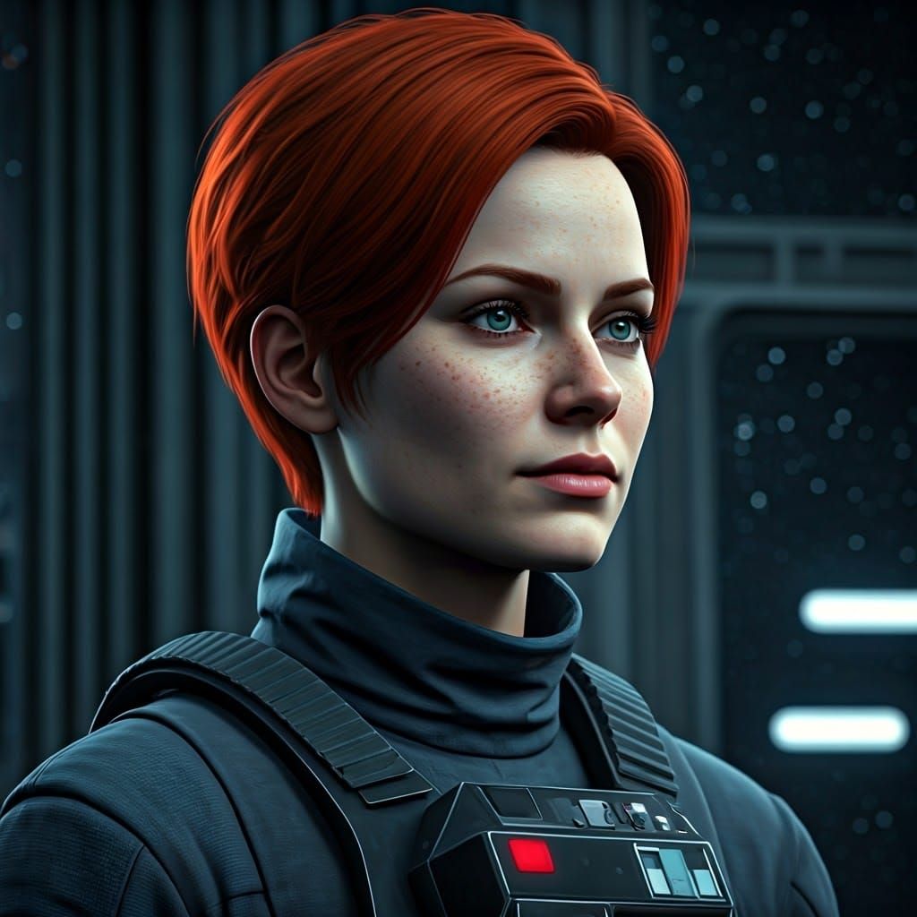 Imperial Pilot Portrait in Star Wars Style