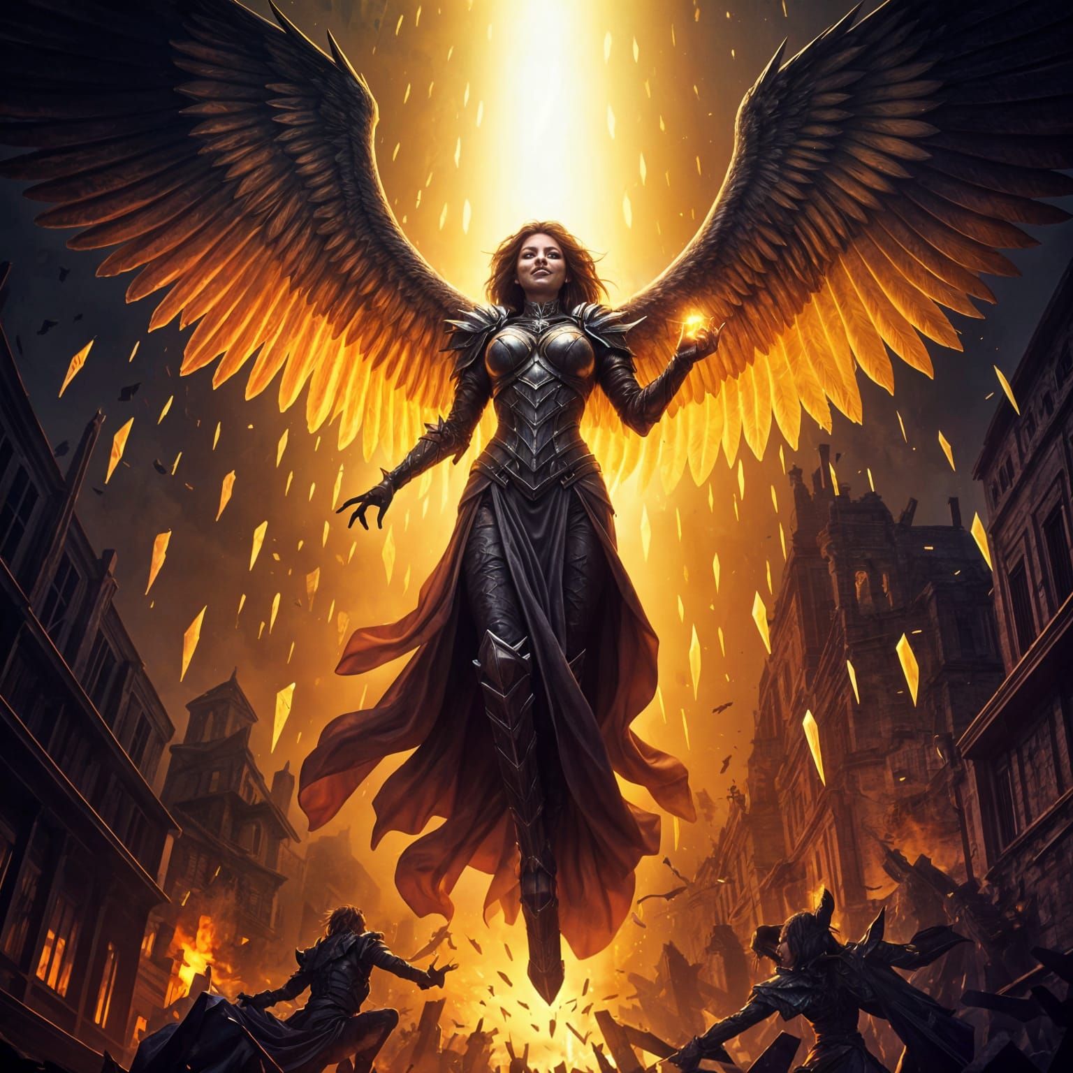 Rogue Angel of Destruction in Dark Fantasy Style
