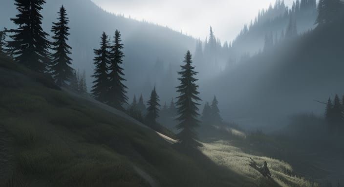 Sasquatch in Dark Fantasy Style, 8K Resolution