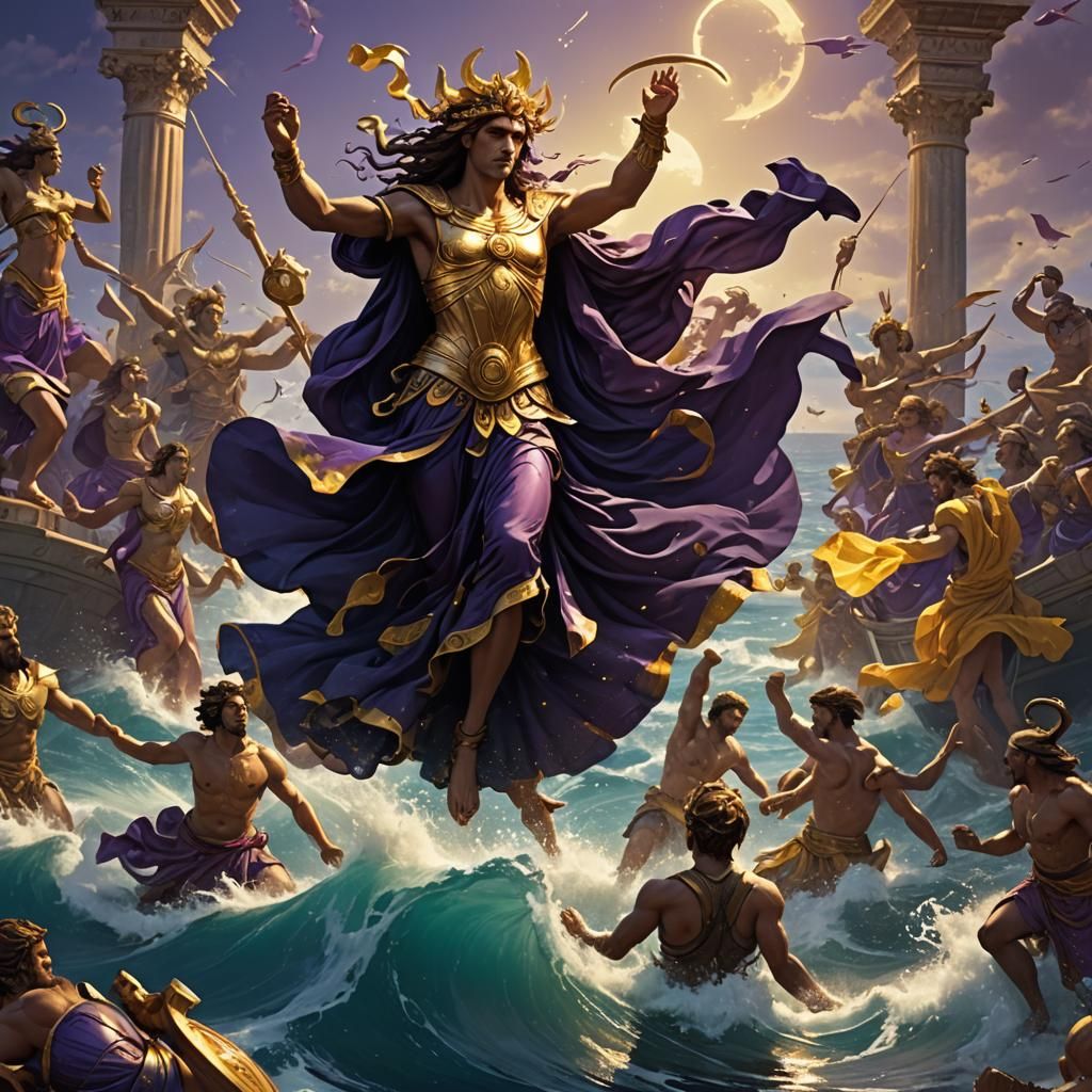 Greek Gods Dance on the Sea: Fantasy Art