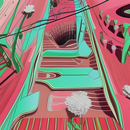 Sahara Desert Oasis: Abstract Geometric Composition