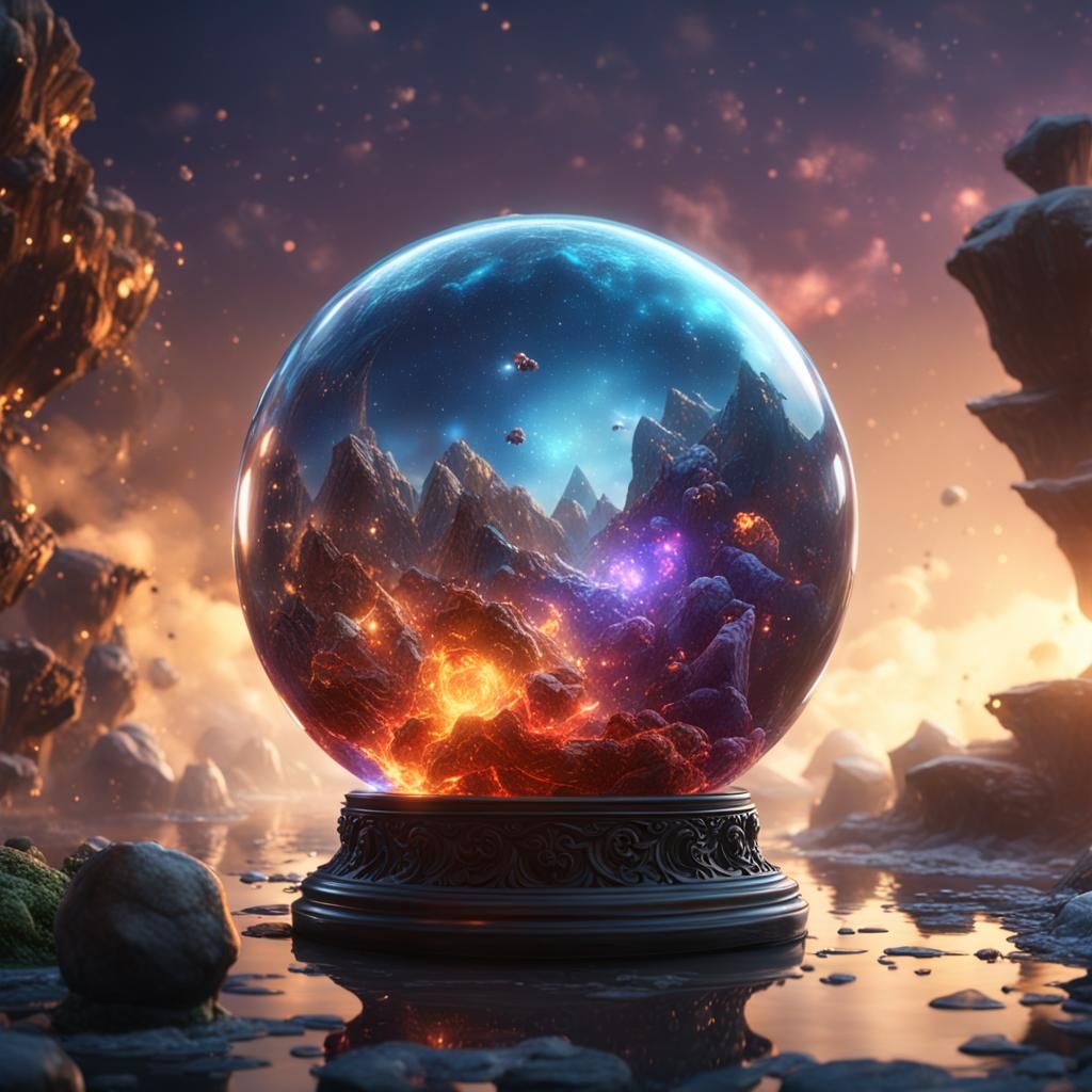 Magical Glass Orb in Detailed 3D Rendering