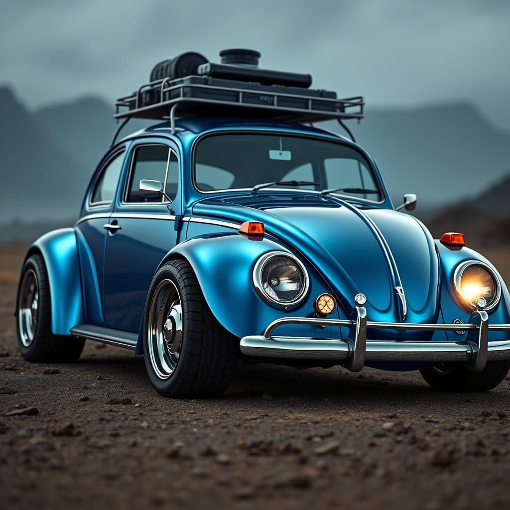 Modified 1965 VW Bug in Metallic Blue