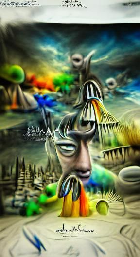 Angelic Figures in a Surreal Futuristic Dreamscape